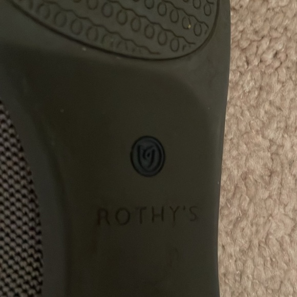 Rothys gray Point  flats shoes 6 6.5 w8.5 $155  slippers - Picture 7 of 9